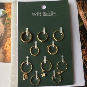 Wild Fable various gold tone charm rings Set of 10